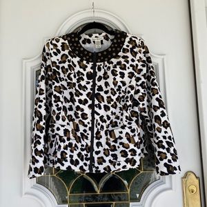 Susan Bristol Animal Print Jacket, Size M, NWT